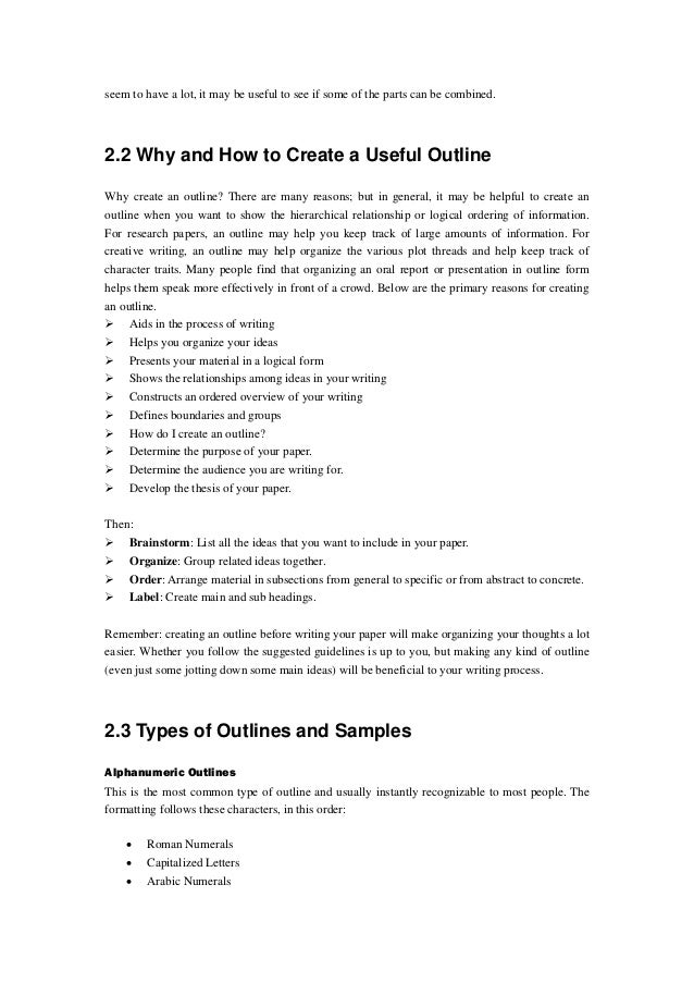 how to create a useful outline