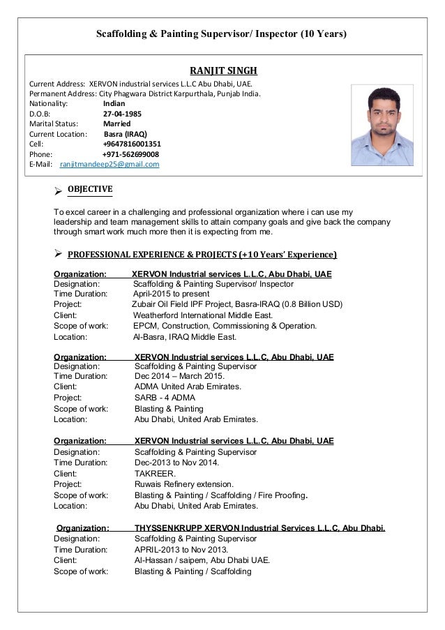 Rigging foreman resume