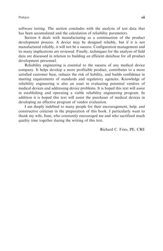 Reliable Design Of Medical Devices 2nd Edition Richard C Fries | PDF