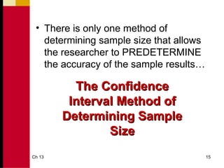 Determining the Size of a Sample statistical sample.ppt