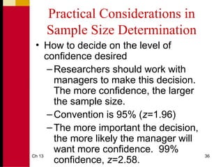 Determining the Size of a Sample statistical sample.ppt