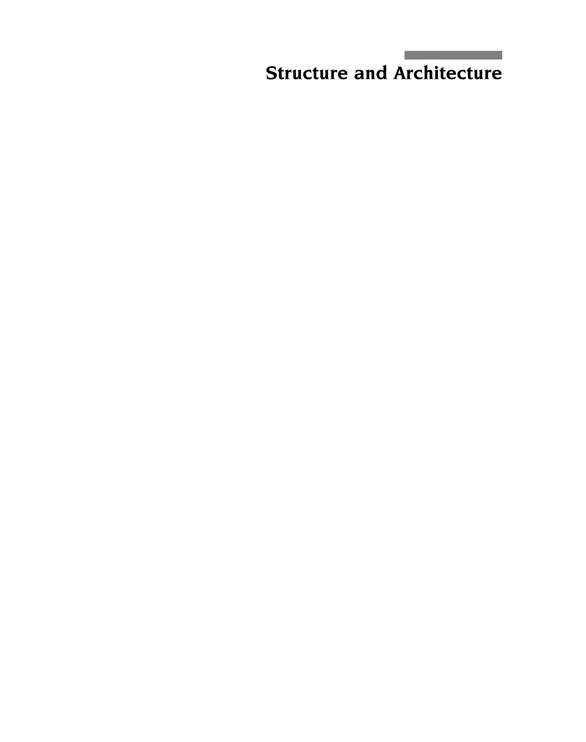 Structure and Architecture
 