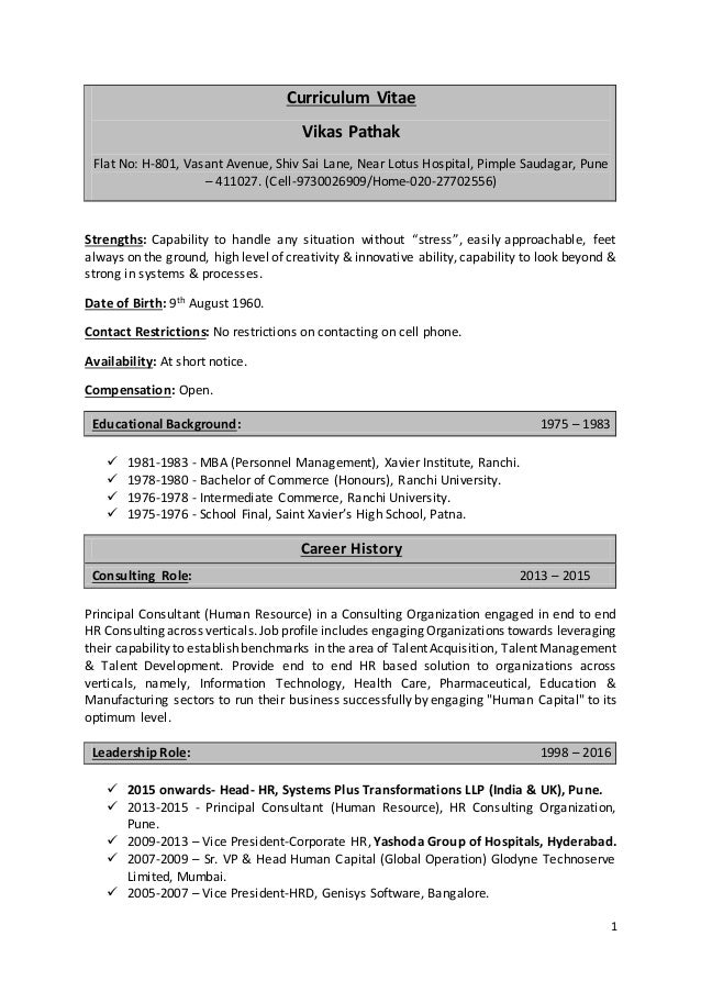 resume vp 27052016 vice president of human resources resume
