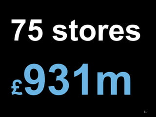 11
£931m
75 stores
 