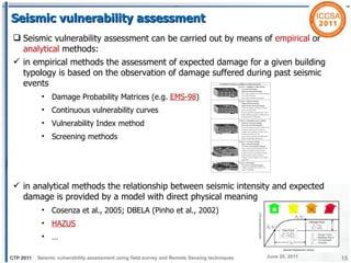 Seismic vulnerability assessment using field survey and Remote Sensing ...