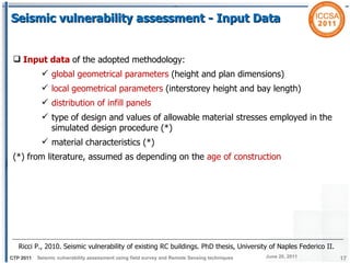Seismic vulnerability assessment using field survey and Remote Sensing ...