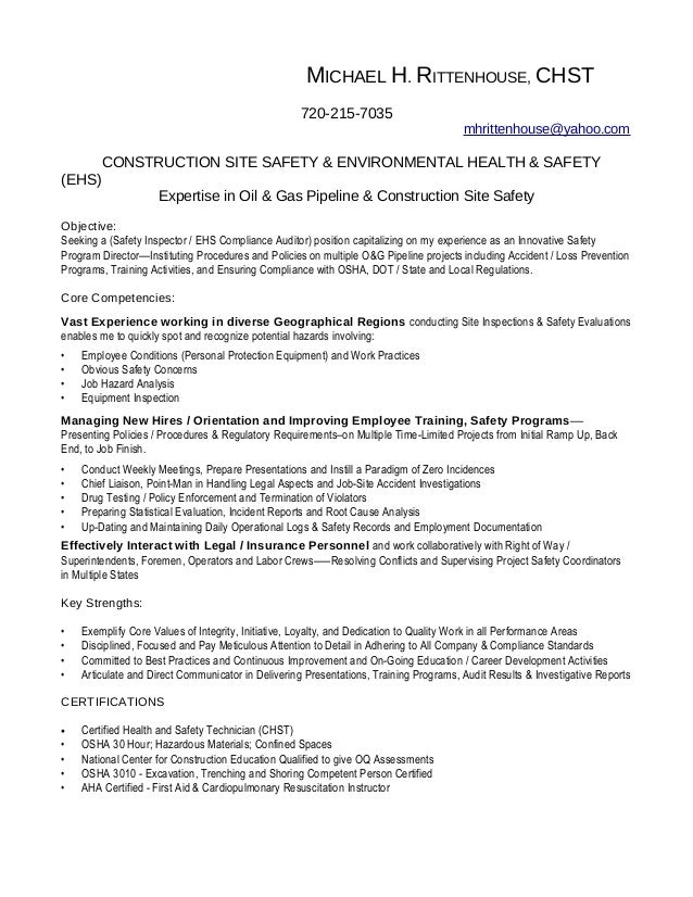 rittenhouse inspector resume construction inspector resume