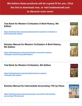 Test Bank for Western Civilization, 9th Edition | PDF
