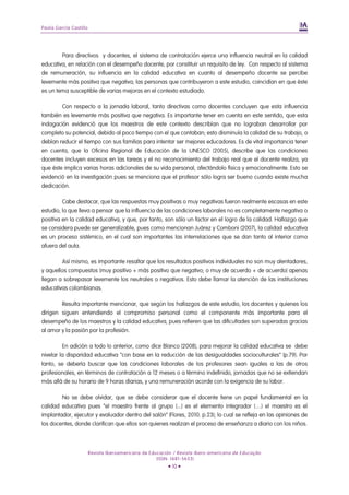 Las condiciones laborales y el desempeño docente.