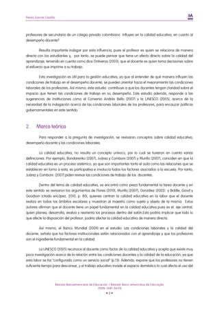 Las condiciones laborales y el desempeño docente.