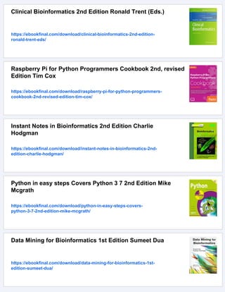 Python for Bioinformatics 2nd Edition Sebastian Bassi | PDF