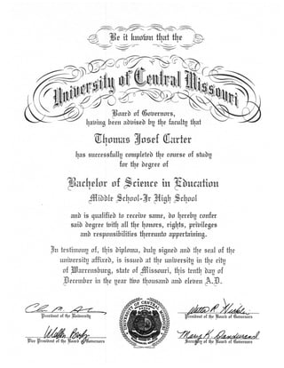 UCM Bachelor's Deploma