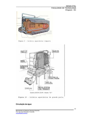 SENAI-CTAL
                                              FACULDADE DE TECNOLOGIA
                                                           Chapecó - SC




Circulação da água

                                                                     11
Manutenção em Sistemas Térmicos Industriais
Prof. Esp. Engo Marcellus Fontenelle
marcellus@sc.senai.br
 