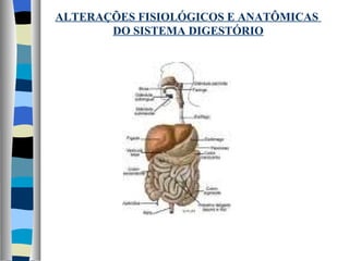 ALTERAÇÕES FISIOLÓGICOS E ANATÔMICAS  DO SISTEMA DIGESTÓRIO 