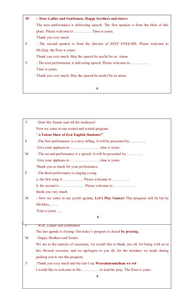 English Mc N Host Speech