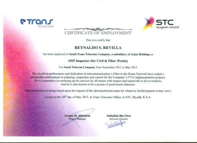 Stc Certificate