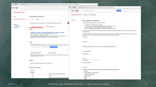 7 / 2 1 / 2 0 1 6 2 2T E C H N I C A L S E O " O V E R O P T I M I Z AT I O N " | H A M L E T B AT I S TA G R O U P
 