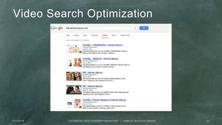 Video Search Optimization
7 / 2 1 / 2 0 1 6 2 3T E C H N I C A L S E O " O V E R O P T I M I Z AT I O N " | H A M L E T B AT I S TA G R O U P
 