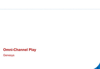 Omni-Channel Play
Genesys
3
 