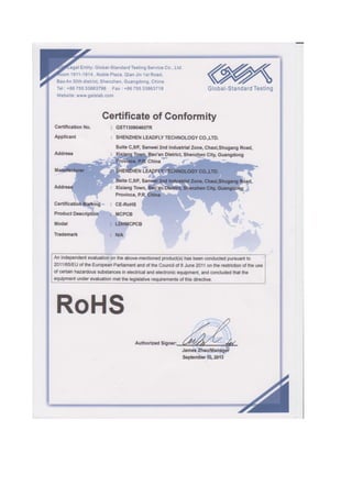 Rohs Certification