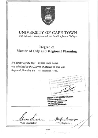 Master of City and Regional Planning