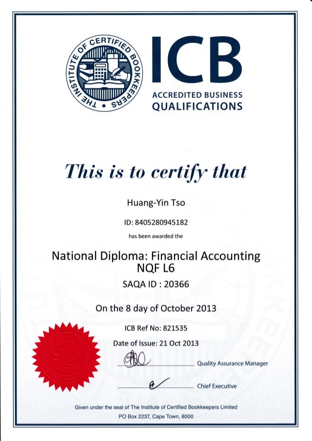 ICB L6 certificate ICB L6 certificate