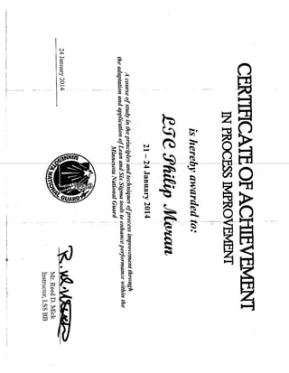 Process Improvement Certificate
