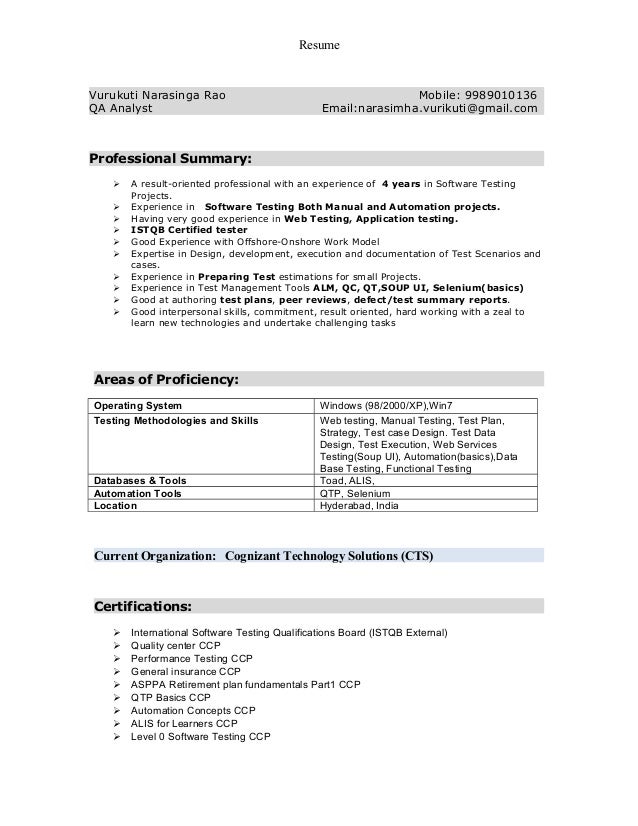 Resume_QA Analyst_Projects__VurukutiNarasingaRao