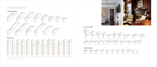 18 19
Wood moulding Collection
Crowns Mouldings
500
3/4 x 5 1/4 
19 x 133mm
501
3/4 x 5 1/4 
19 x 133mm
502
3/4 x 5 1/4 
19 x 133mm
503
3/4 x 4 1/4 
19 x 108mm
504
3/4 x 3 1/2 
19 x 89mm
505
3/4 x 2 1/2 
19 x 64mm
506
3/4 x 2 1/2 
19 x 64mm
507
3/4 x 1 3/4 
19 x 45mm
508
3/4 x 7 1/4 
19 x 184mm
509
3/4 x 7 1/4 
19 x 184mm
530
1 x 5 1/4 
25 x 133mm
531
1 x 7 1/4 
25 x 184mm
532
13/16 x 5 1/4 
21 x 133mm
533
3/4 x 3 1/2 
19 x 89mm
523
3/4 x 2 1/8 
19 x 54mm
524
5/8 x 1 5/8 
16 x 41mm
525
3/4 x 1 3/4 
19 x 45mm
526
1/2 x 1 1/4 
13 x 32mm
527
1/2 x 1 1/8 
13 x 29mm
529
7/16 x 3/4 
11 x 19mm
539
3/8 x 3/4 
10 x 19mm
541
3/8 x 3/4 
10 x 19mm
544
3/4 x 1 1/2 
19 x 38mm
Panel Mouldings
510
1 3/8 x 2 3/4 
35 x 70mm
511
1 1/8 x 1 3/4 
29 x 45mm
512
13/16 x 1 3/8 
21 x 35mm
513
5/8 x 1 
16 x 25mm
514
1/2 x 3/4 
13 x 19mm
516
1 x 1 1/4 
25 x 32mm
517
7/8 x 1 1/8 
22 x 29mm
542
3/4 x 2 1/4 
19 x 57mm
546
3/4 x 2 1/4 
19 x 57mm
547
1/2 x 1 1/2 
13 x 38mm
573
1/2 x 3/4 
13 x 19mm
548
1/2 x 1 1/4 
13 x 32mm
All baseboard profiles are also available in 9 1/4 height.
Baseboards
406
11/16 x 7 1/4 
17 x 184mm
409
11/16 x 7 1/4 
17 x 184mm
419
3/4 x 7 1/4 
17 x 184mm
430
3/4 x 7 1/4 
19 x 184mm
422
3/4 x 7 1/4 
19 x 184mm
432
3/4 x 7 1/4 
19 x 184mm
438
1 1/16 x 7 1/4 
27 x 184mm
439
1 1/16 x 7 1/4 
27 x 184mm
441
1 x 7 1/4 
25 x 184mm
442
13/16 x 7 1/4 
21 x 184mm
444
13/16 x 7 1/4 
21 x 184mm
449
3/4 x 7 1/4 
19 x 184mm
440
7/8 x 7 1/4 
22 x 184mm
Door Mouldings
100
5/8 x 1 5/8 
16 x 41mm
101
5/8 x 1 5/8 
16 x 41mm
103
5/8 x 1 5/8 
16 x 41mm
104
13/16 x 1 1/2 
19 x 38mm
200
1 x 1 1/2 
25 x 38mm
201
1 1/16 x 1 1/4 
29 x 32mm
202
7/8 x 1 1/2 
22 x 38mm
203
7/8 x 1 1/2 
22 x 38mm
300
5/8 x 3/4 
16 x 19mm
301
5/8 x 3/4 
16 x 19mm
204
1 1/8 x 1 1/4 
29 x 38mm
 