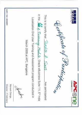 APC Certificate