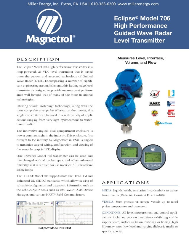 Eclipse Model 706 High Performance Guided Wave Radar Level Transmitter