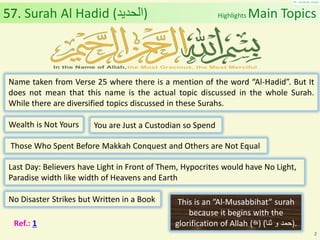 Al Quran (Chapter 57): Surah Al Hadid [Iron] | PDF