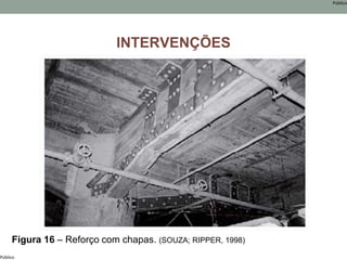 Público
Público
INTERVENÇÕES
Figura 16 – Reforço com chapas. (SOUZA; RIPPER, 1998)
 