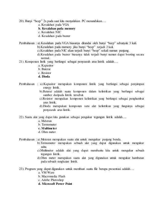 57014132 Kumpulan Soal Soal Tkj Beserta Pembahasan