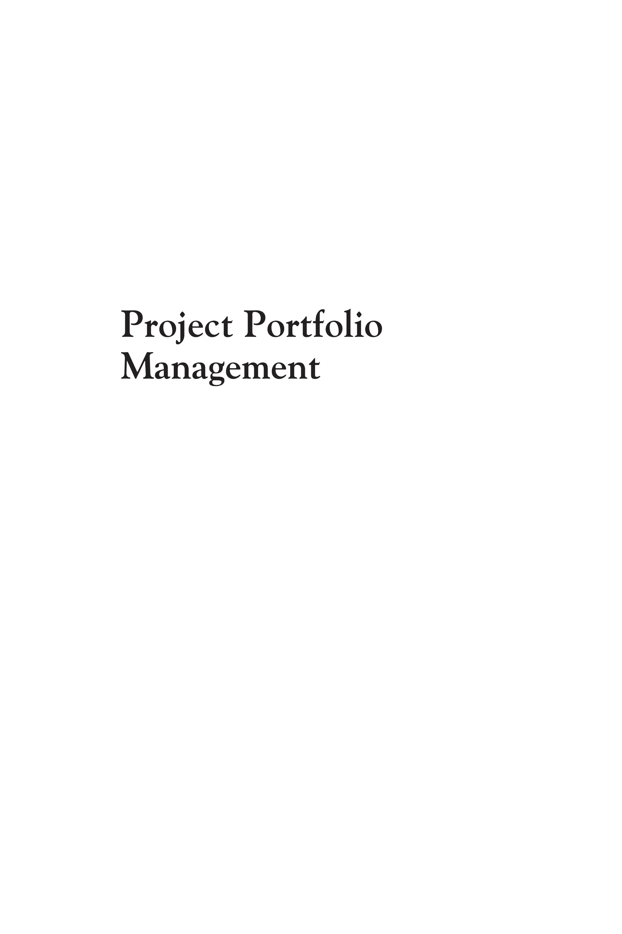 Project Portfolio
Management
 