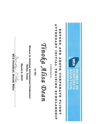 Tinoka Dean Certificate