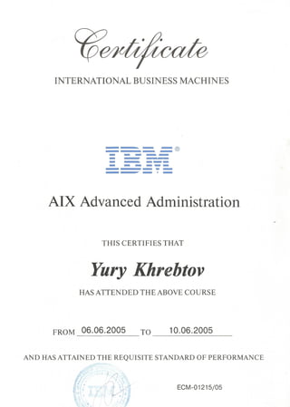IBM AIX Advanced Administration