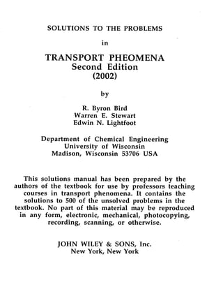 TRANSPORT PHENOMENA 2/E(H)