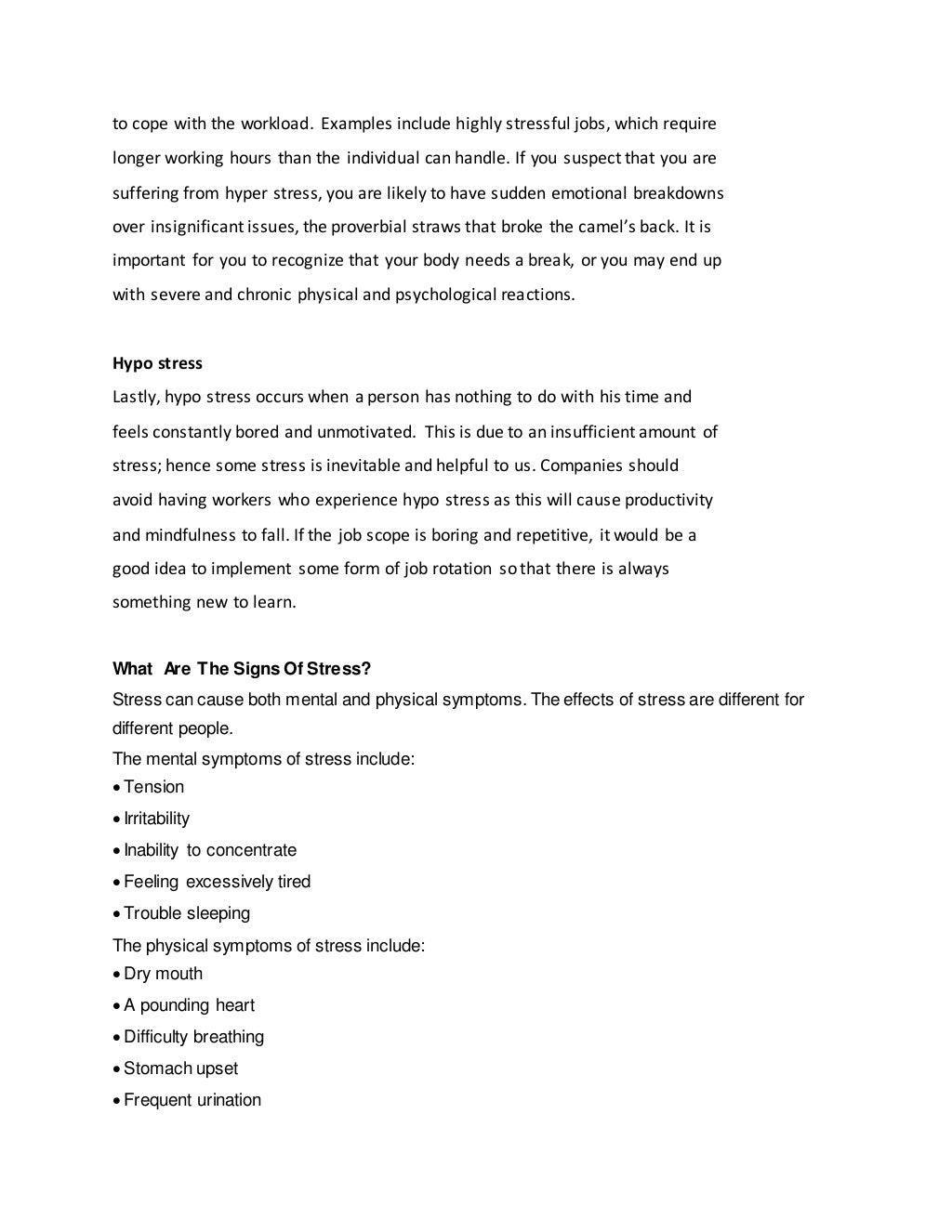 Stress Management Project