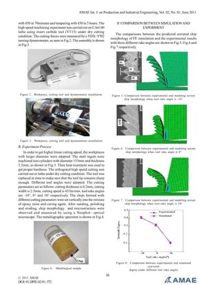 Finite Element Simulation and Experiment of Chip Formation Process ...