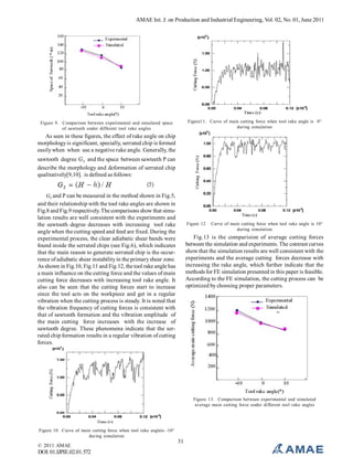 Finite Element Simulation and Experiment of Chip Formation Process ...