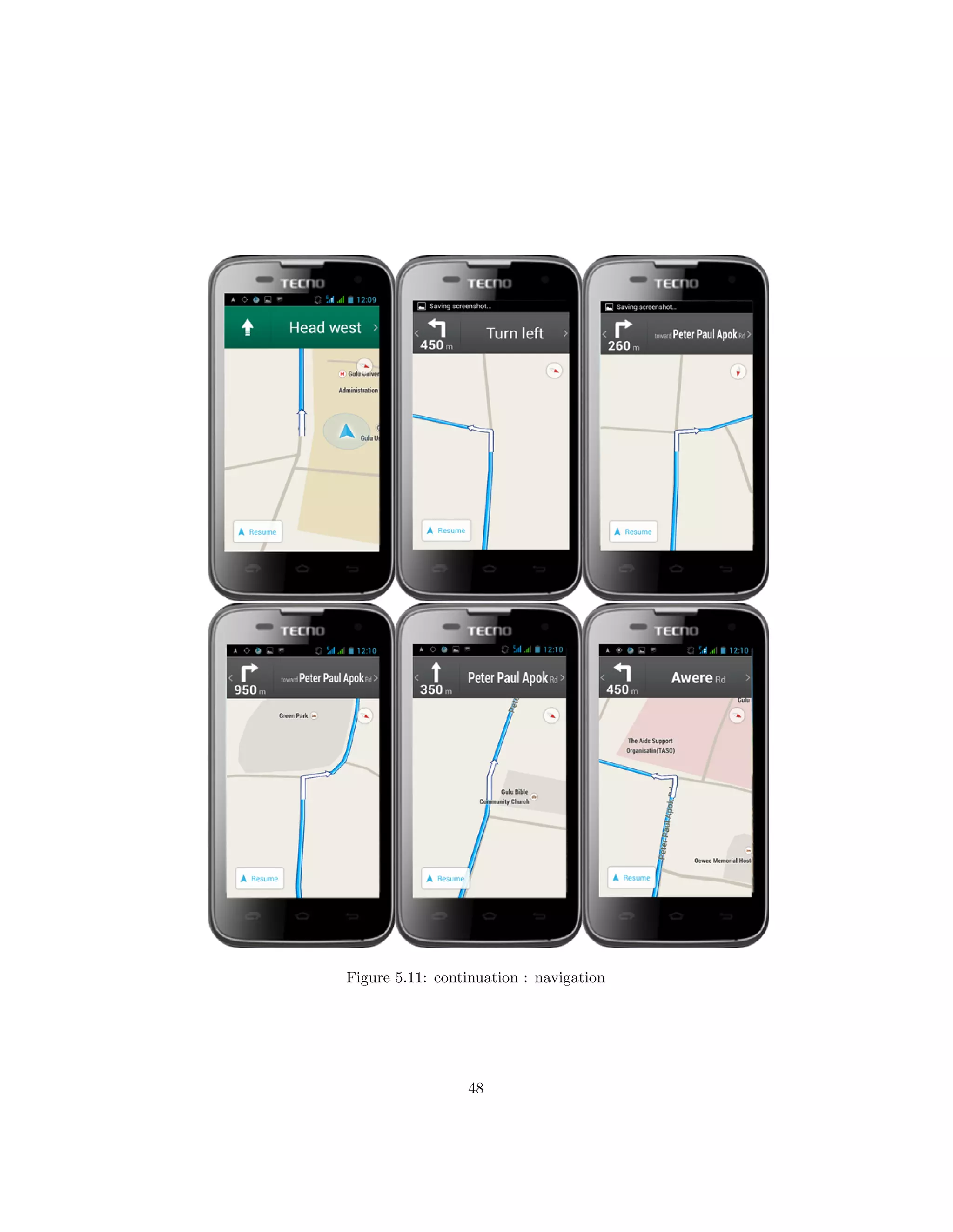 Figure 5.11: continuation : navigation
48
 