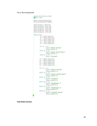 40
Yes or No tracking Code
Peak finder function
 