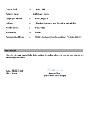 Chandan CV | DOC