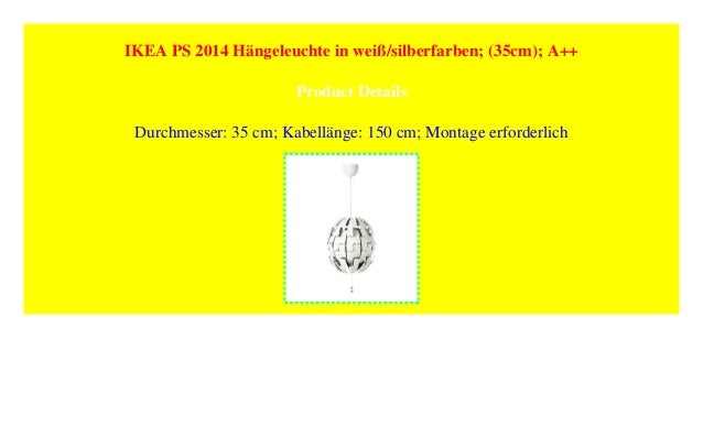 Ikea Ps 2014 Hangeleuchte In Weiss Silberfarben 35cm A