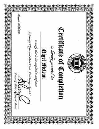 nigel mclean certificate landscape