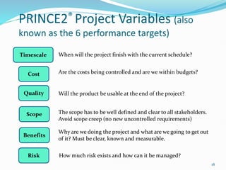 Prince2 Scope Prince 2 - Project Management principles | PPT