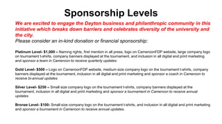 Sponsorship Levels
We are excited to engage the Dayton business and philanthropic community in this
initiative which break...