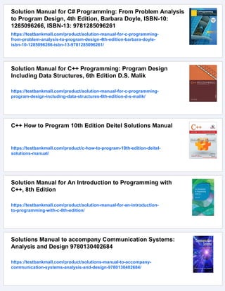 C++ Programming From Problem Analysis to Program Design 8th Edition ...