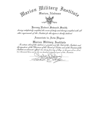 Marion Military Diploma